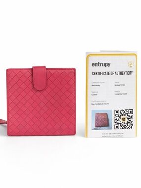 Bottega Veneta Pink Wallet Purse Bifold Intrecciato
